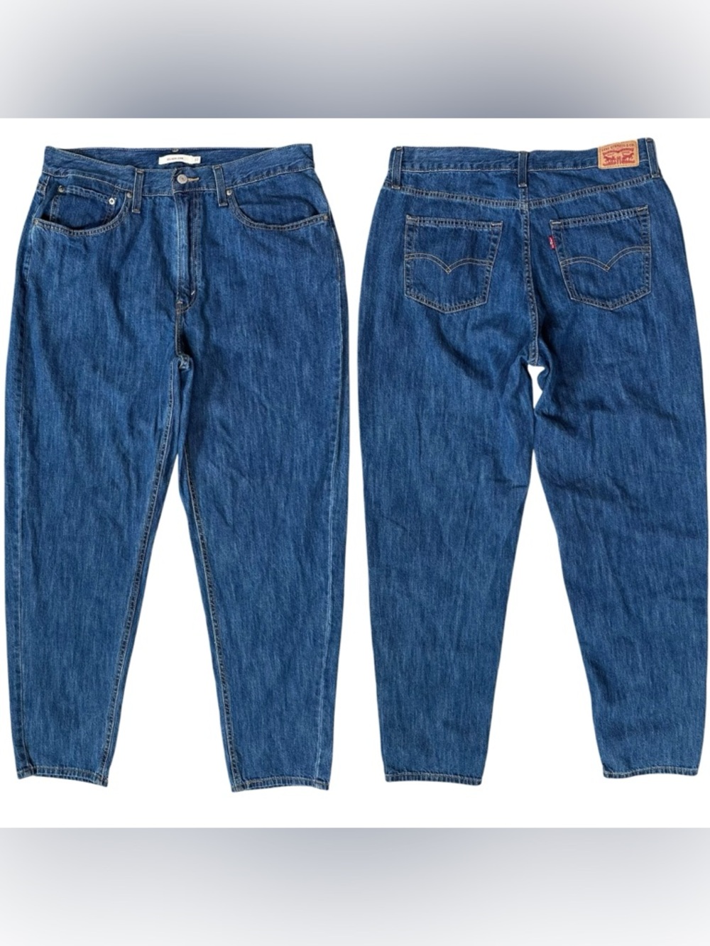 Levi’s Dark Wash Zipper Fly Tapered Leg 100% Cotton 80s Mom Jeans Size 33